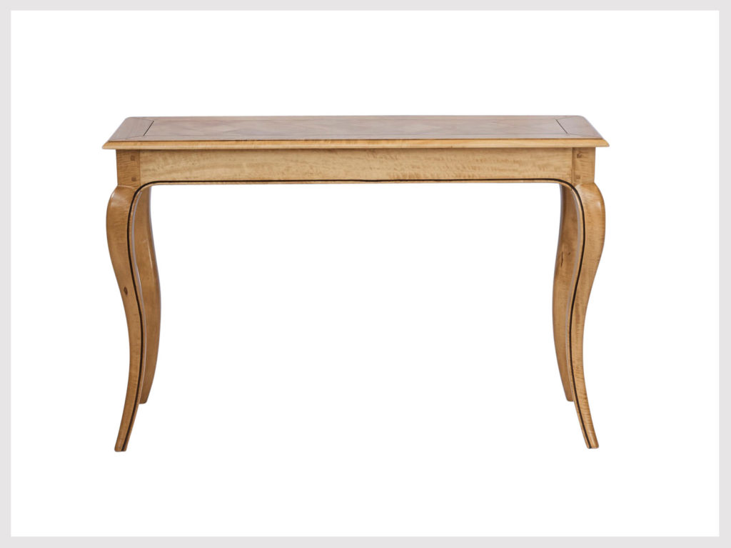 French provincial style blonde wood hall table (LB6)